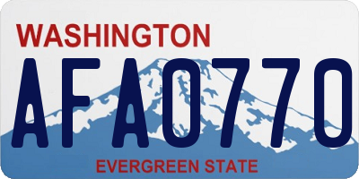 WA license plate AFA0770