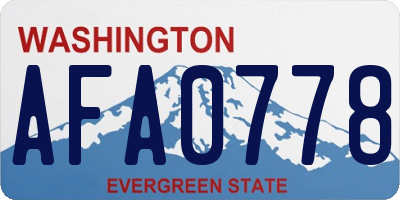 WA license plate AFA0778