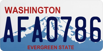WA license plate AFA0786