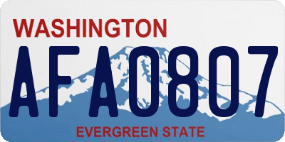 WA license plate AFA0807