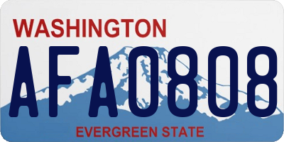 WA license plate AFA0808