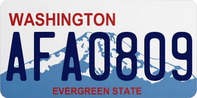 WA license plate AFA0809