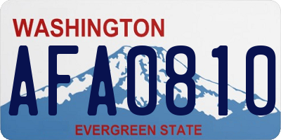 WA license plate AFA0810