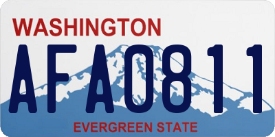 WA license plate AFA0811