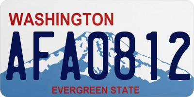 WA license plate AFA0812