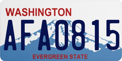 WA license plate AFA0815