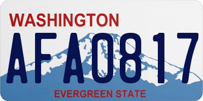 WA license plate AFA0817