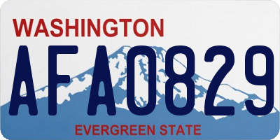 WA license plate AFA0829