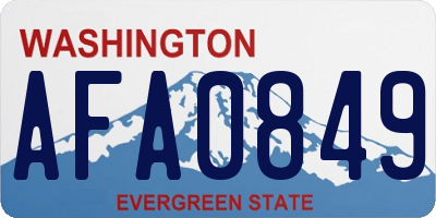 WA license plate AFA0849