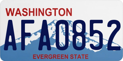 WA license plate AFA0852