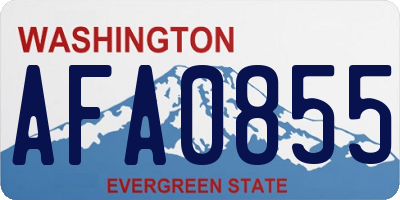 WA license plate AFA0855