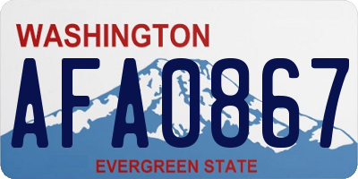 WA license plate AFA0867