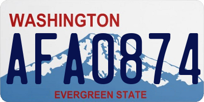 WA license plate AFA0874