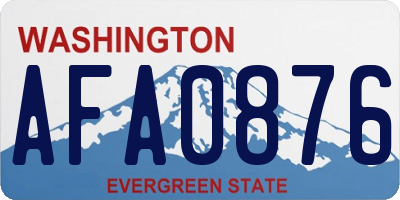 WA license plate AFA0876
