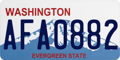 WA license plate AFA0882