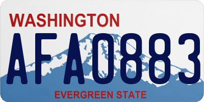 WA license plate AFA0883
