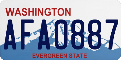 WA license plate AFA0887