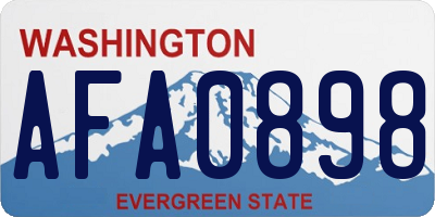 WA license plate AFA0898