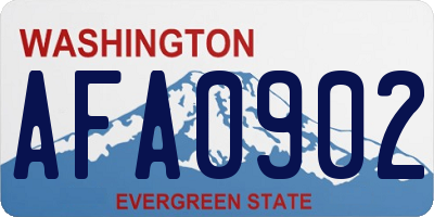 WA license plate AFA0902