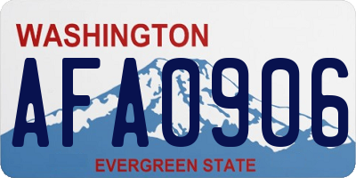 WA license plate AFA0906