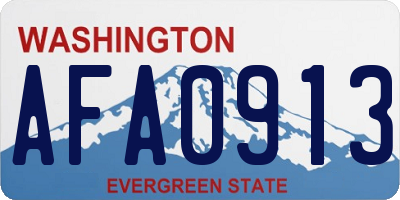 WA license plate AFA0913