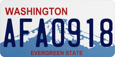 WA license plate AFA0918