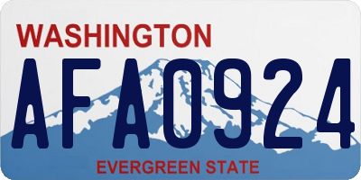 WA license plate AFA0924