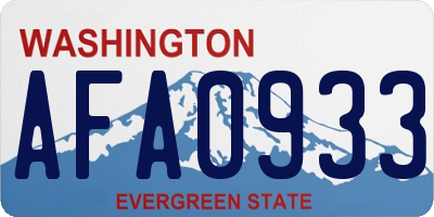 WA license plate AFA0933