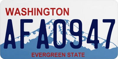 WA license plate AFA0947