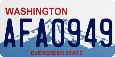 WA license plate AFA0949