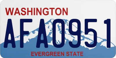 WA license plate AFA0951