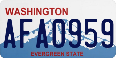 WA license plate AFA0959