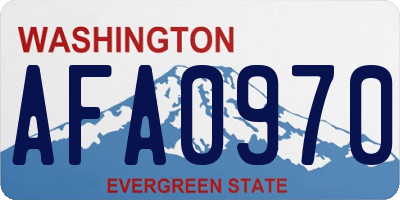 WA license plate AFA0970