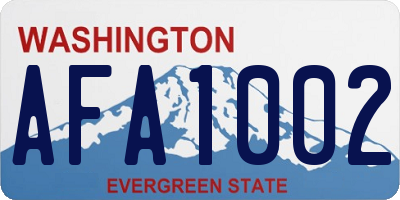 WA license plate AFA1002