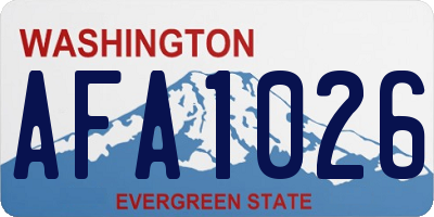 WA license plate AFA1026