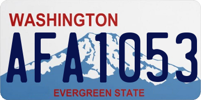 WA license plate AFA1053