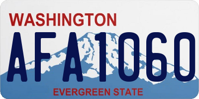 WA license plate AFA1060
