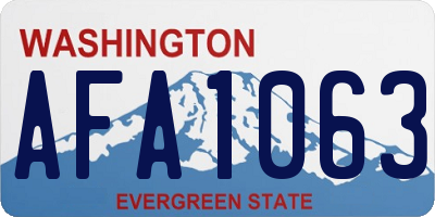 WA license plate AFA1063