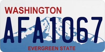 WA license plate AFA1067