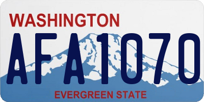 WA license plate AFA1070