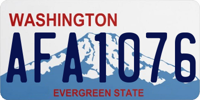 WA license plate AFA1076