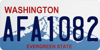 WA license plate AFA1082