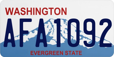 WA license plate AFA1092