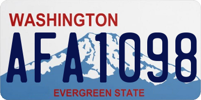 WA license plate AFA1098