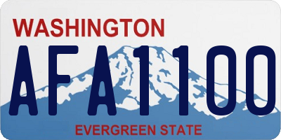 WA license plate AFA1100