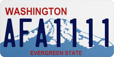 WA license plate AFA1111