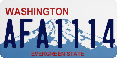 WA license plate AFA1114