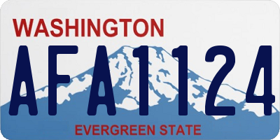 WA license plate AFA1124