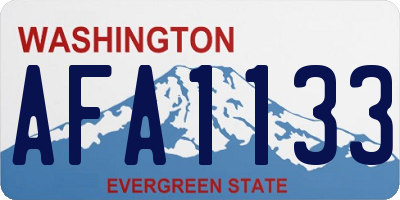 WA license plate AFA1133