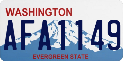WA license plate AFA1149